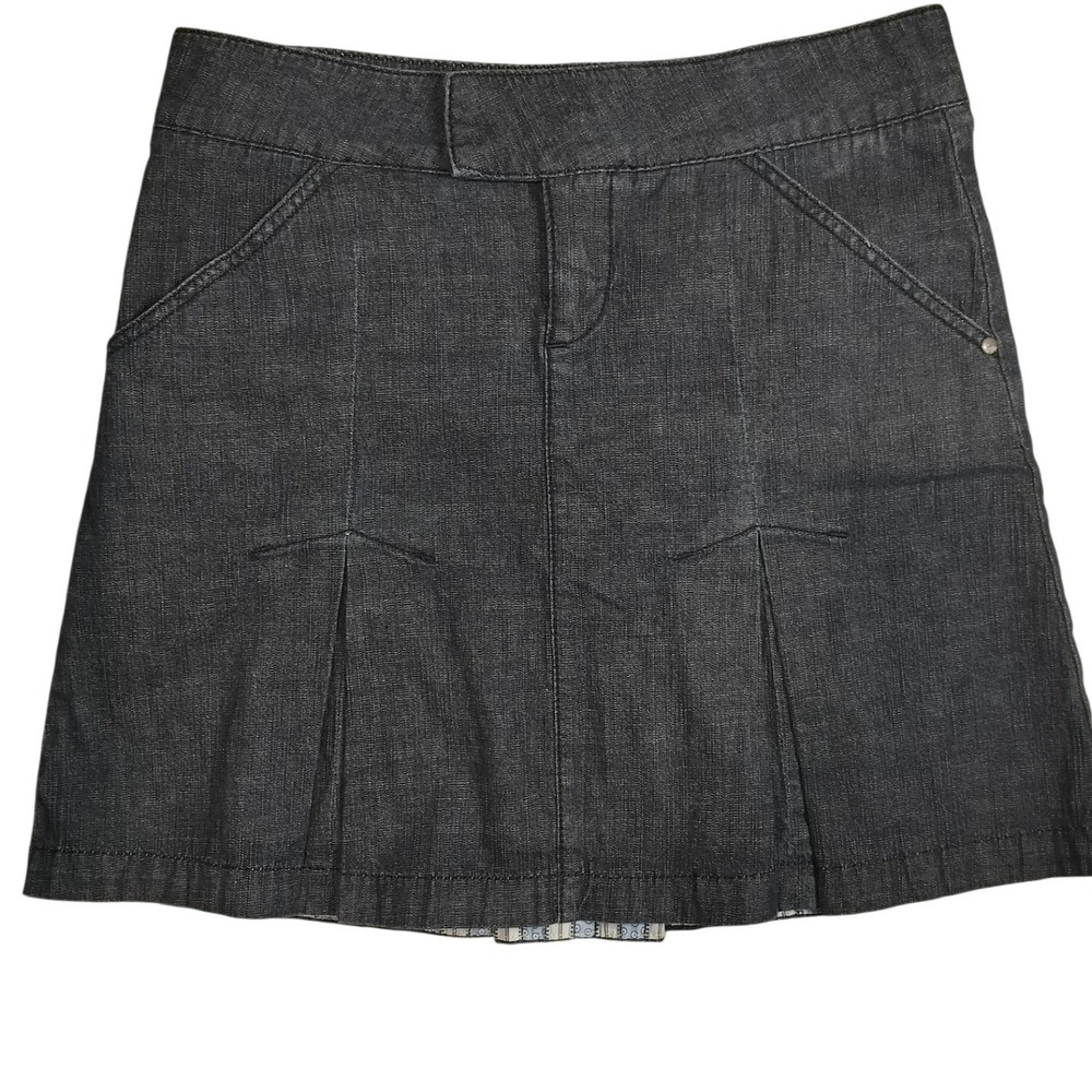 Bica Cheia by‎ Anthropologie Dark Wash Denim Pleated Hem Mini Skirt Women's 10